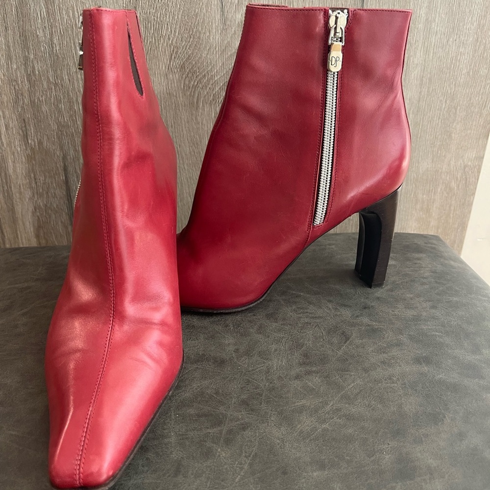 Italian leather Elegant Red Women's Boots